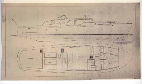 General arrangement plan of express motor cruiser PENELOPE