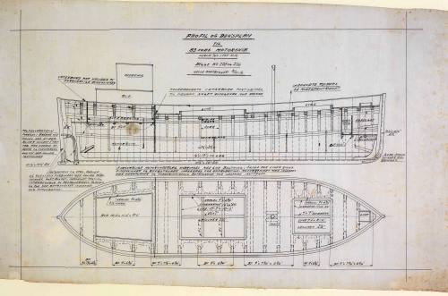 Construction drawing of a motorskib