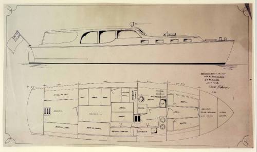 General arrangement plan of the motor cruiser SIROCCO