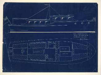 General arrangement plan of the bridge-deck motor cruiser SUNBEAM II