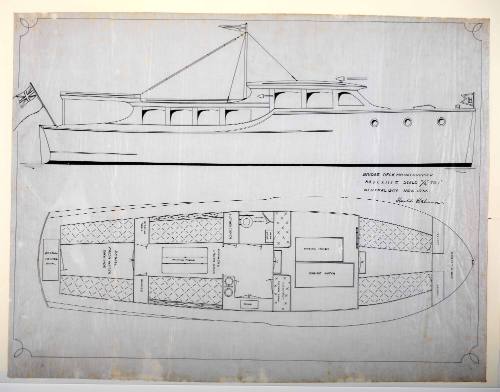 General arrangement plan of the bridge-deck motor cruiser SAN MARCO