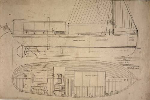 General arrangement plan of a Guinea Airways cargo vessel