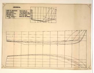 Lines plan of a seaplane tender for the RAAF