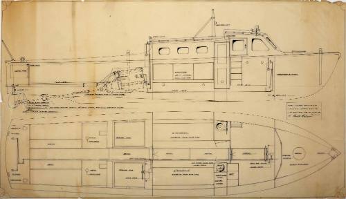 General arrangement plan of a seaplane tender for the RAAF