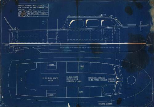 General arrangement plan of a Qantas flying boat tender BLII