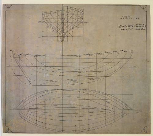 Lines plan of the Colin Archer-style yacht CHRISTINA