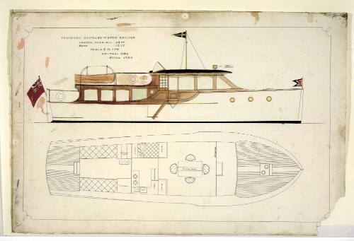 General arrangement plan of the bridge-deck motor cruiser POLLYANNA