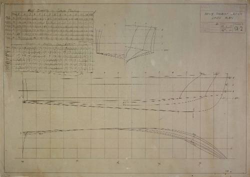 Lines plan of the tourist launch MARLIN