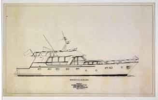 Profile plan of a motor yacht