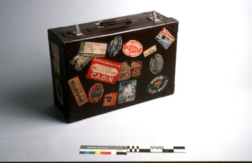 C E Kitching Pty Ltd suitcase with cabin baggage labels in the name of J.H.S. Parker