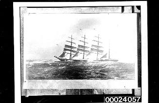 Copy of a photograph of four-masted barque PAMIR at sea