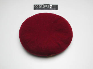 Venturer beret owned and used by Peter Treseder during his continued involvement in boy scouts since the 1960s