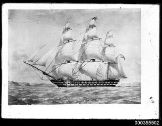 Full rigged ship entering Sydney Harbour