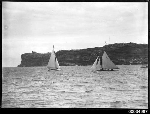 Two sailing boats racing