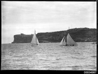 Two sailing boats racing