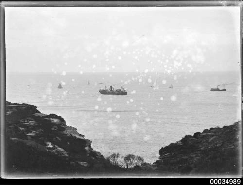 Ships from Sydney Heads - start of a yacht race