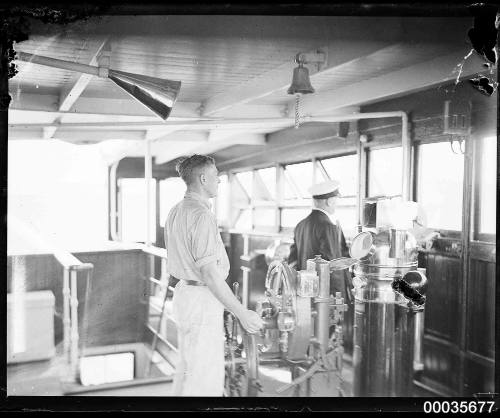 Interior view of the wheel house of SS ORUNGAL