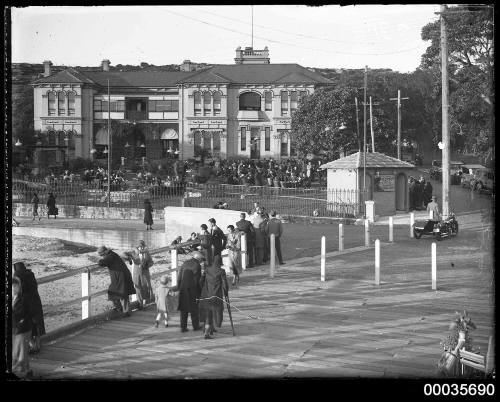 People promenading near the Palace Hotel at Watsons Bay, Sydney