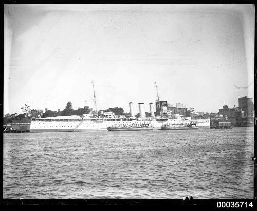 HMAS AUSTRALIA (II) at Circular Quay, Sydney