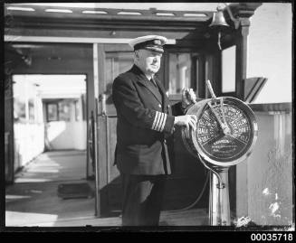 Portrait of Captain W M Jermyn on board SS LARGS BAY