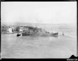 Unidentified passenger vessel being towed near Kirribilli Point, Sydney.