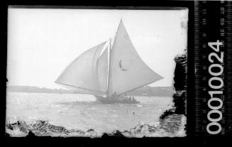 22- or 24-footer with a tri-coloured crescent on the mainsail, Sydney Harbour