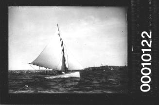 Half-decker with the number '2' on its gaff mainsail, Sydney Harbour