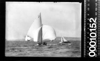 21-foot Restricted Class yacht C6 flying a spinnaker, Sydney Harbour