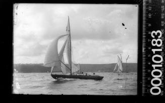21-ft restricted class yacht with 'C 3' displayed on the mainsail, Sydney Harbour