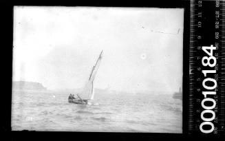 16-foot skiff with the number '28' displayed on the mainsail, Sydney Harbour