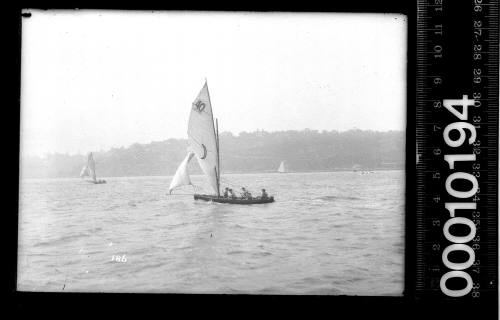 16-foot skiff with a crescent and the number '40' on the mainsail, Sydney Harbour