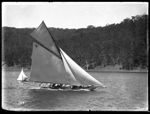 Yacht RAWHITI sailing at Pittwater in Sydney, New South Wales