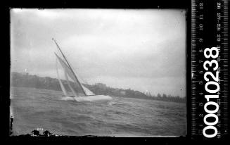 Gaff rigged yacht sailing near Manly, Sydney