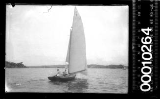 21-foot restricted class yacht with 'C 2' on the mainsail, Rose Bay, Sydney Harbour