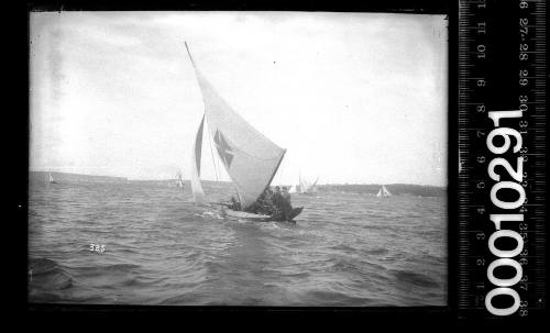 18-footer MISSISSIPPI racing in a north-easter, Sydney Harbour