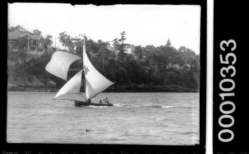 12-foot skiff with a shamrock emblem, Sydney Harbour