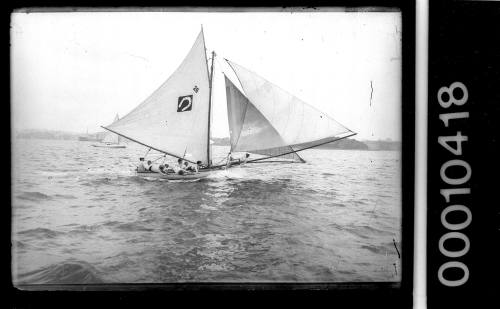 Painted half-decker on Sydney Harbour