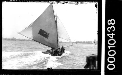 18-footer BRITANNIA  under sail on Sydney Harbour