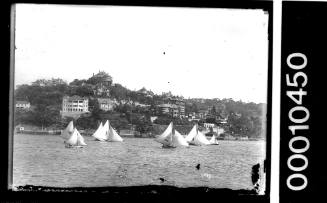 18-footers led by ARLINE sailing near Point Piper, Sydney Harbour