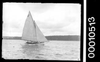 Sailing vessel with sail number A14 on Sydney Harbour