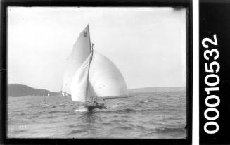 21-foot restricted class yacht with the text 'C 8' displayed on the mainsail, Sydney Harbour