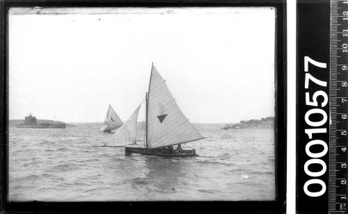 16-foot skiffs sailing near Fort Denison, Sydney Harbour