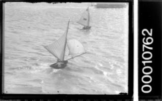 Unfocused image of two small skiffs