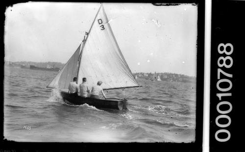 Cadet dinghy, D3, sailing on Sydney Harbour