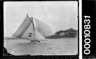 18-footer H C PRESS sailing on Sydney Harbour
