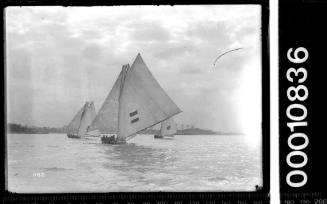 18-footers ARLINE, HC PRESS (II) and MASCOTTE racing on Sydney Harbour