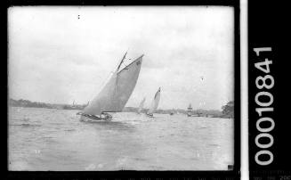 Sailing vessel with the number '32' on the mainsail, Sydney Harbour