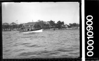 Motorboat, possibly from St George Motor Boat Club, sailing on Kogarah Bay / Botany Bay area.