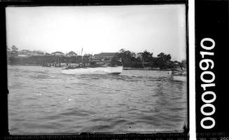 St George Motor Club in distance,  timber cruiser on Botany Bay.