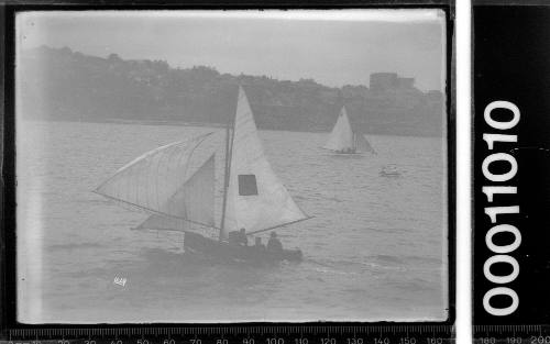 16-foot skiff sailing on Sydney Harbour